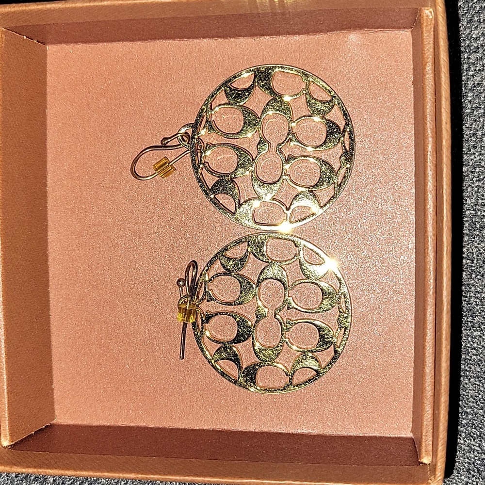 Coach Gold Plated Miranda Signature Earrings